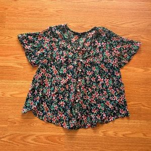 Flowy Floral Chiffon Blouse